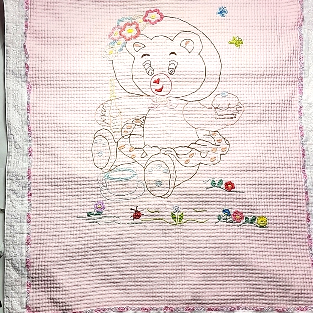 Crib blanket coverup hand crafted